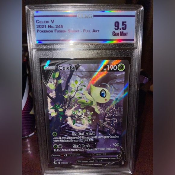 CC&G 9.5 Celebi V 245/264 Alt Art Fusion Strike Pokémon Card - Picture 1 of 1